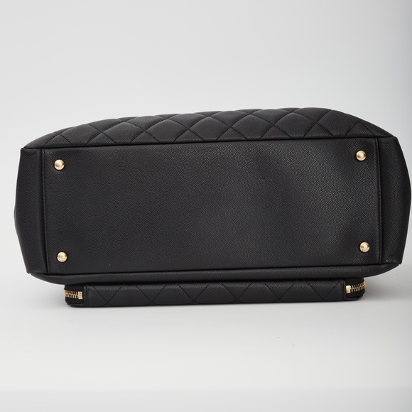 CHANEL BLACK CAVIAR SMALL SHOPPING BUSINESS AFFINITY TOTE (CIRCA 2017) - Picture 4 of 10
